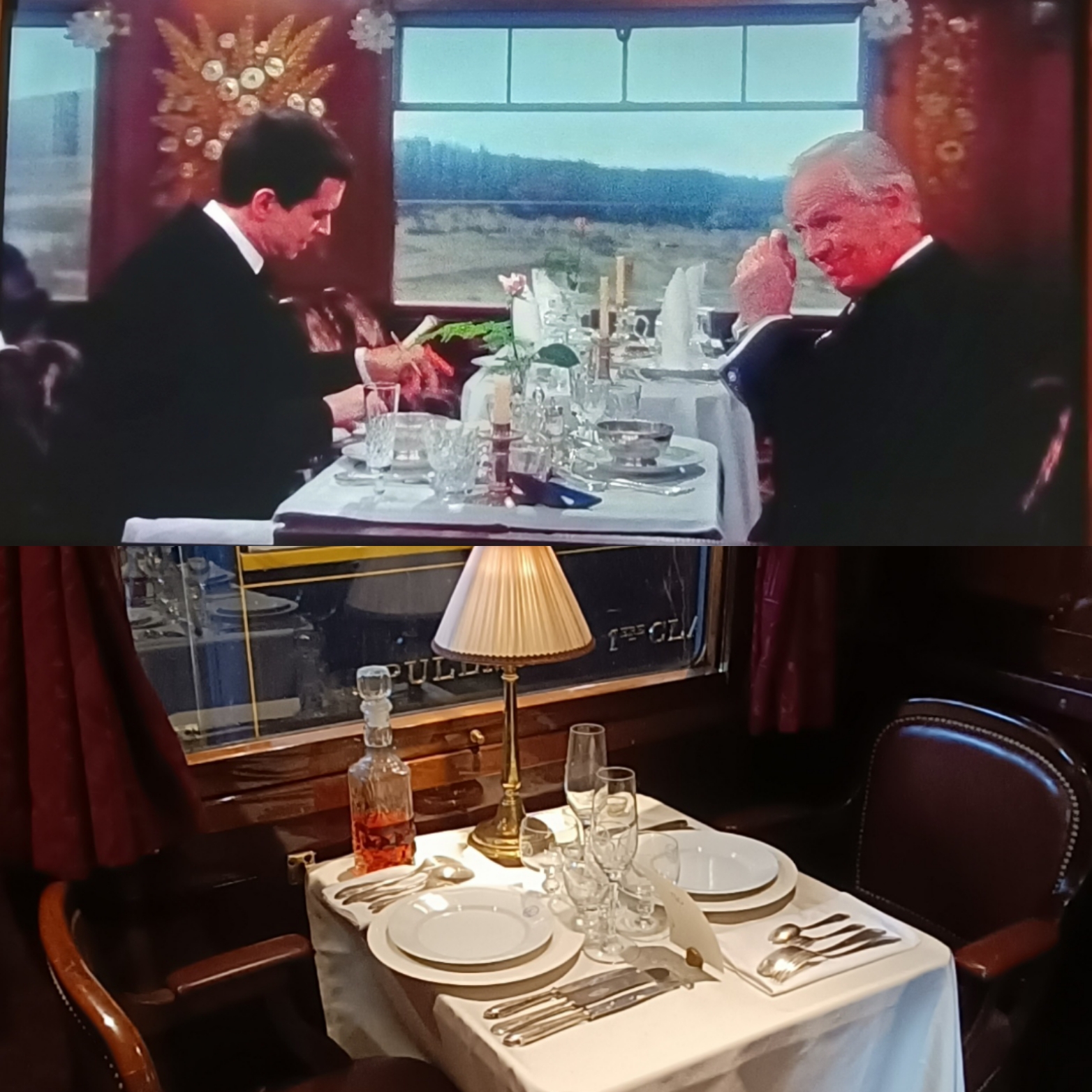 Scène de la voiture-restaurant du Crime de l'Orient-Express de 1974